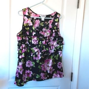 Allison Taylor Asymmetrical Ruffle front blouse